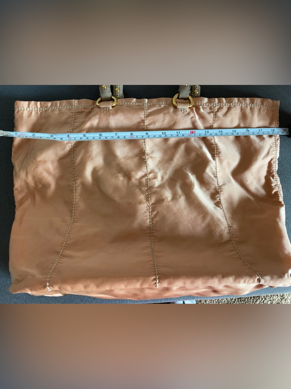 Prada Salmon-Pink Tote with Clear Top Handles - Picture 12 of 14